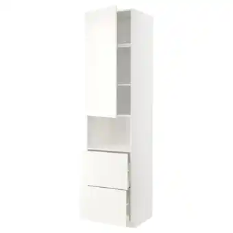 IKEA Metod / maximera Høyskap for mikro med dør/2 skuffer, hvit/vallstena hvit, 60x60x240 cm tilbud