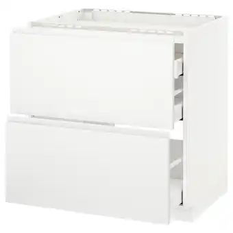 IKEA Metod / maximera Benkeskap f platetopp/2 fr/3 sku, hvit/voxtorp matt hvit, 80x60 cm tilbud