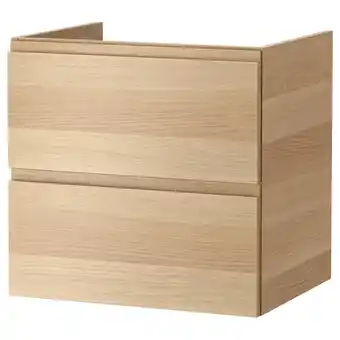 IKEA Godmorgon Servantskap med 2 skuffer, hvitbeiset eikemønster, 60x47x58 cm tilbud