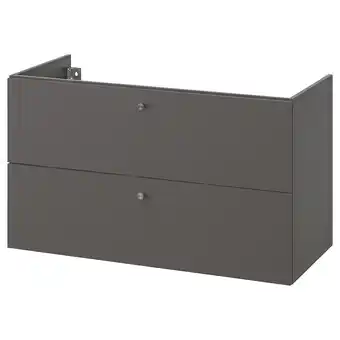 IKEA Godmorgon Servantskap med 2 skuffer, Gillburen mørk grå, 100x47x58 cm tilbud