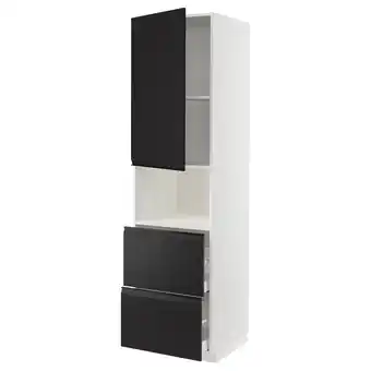 IKEA Metod / maximera Høyskap for mikro med dør/2 skuffer, hvit/upplöv matt antrasitt, 60x60x220 cm tilbud