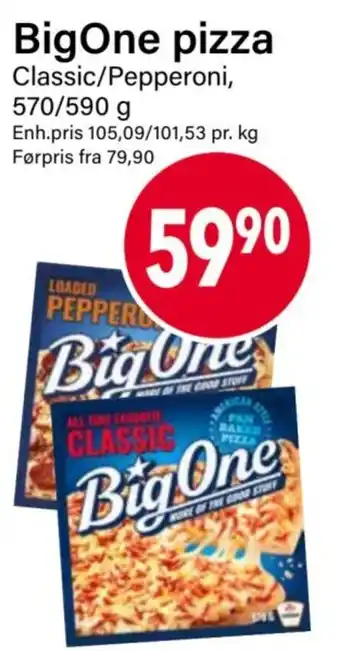 Nærbutikken BigOne pizza tilbud
