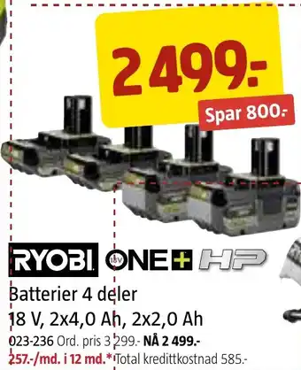 Jula Batterier 4 deler tilbud