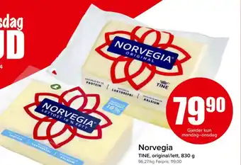 Spar Norvegia TINE, original/lett, 830 g tilbud