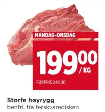 Meny Storfe høyrygg tilbud