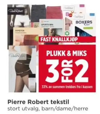 Meny Pierre Robert tekstil tilbud