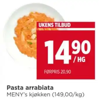 Meny Pasta arrabiata tilbud
