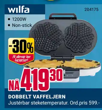 Europris DOBBELT VAFFELJERN tilbud