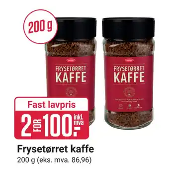 Europris Frysetørret kaffe tilbud