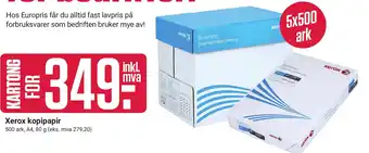 Europris Xerox kopipapir tilbud