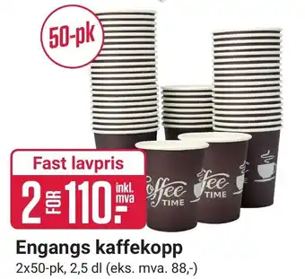 Europris Engangs kaffekopp tilbud