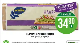 Kiwi HAVRE KNEKKEBRØD tilbud