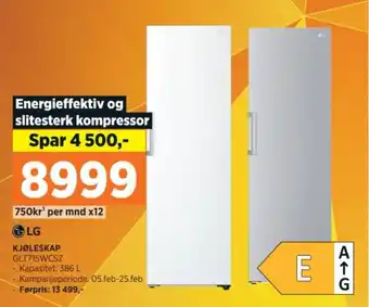 POWER KJØLESKAP GLT71SWCSZ tilbud