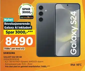 POWER SAMSUNG GALAXY S24 128 GB SMS921BZKDEUB tilbud