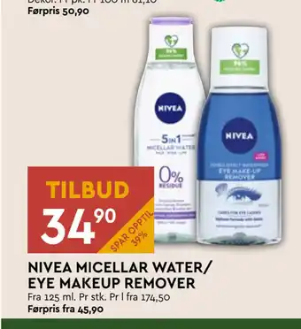 Coop Mega NIVEA MICELLAR WATER/ EYE MAKEUP REMOVER tilbud