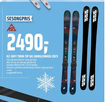Coop Obs K2 JUVY TWIN-TIP SKI BARN/JUNIOR 2023 tilbud