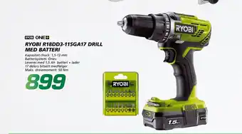 Coop Byggmix RYOBI R18DD3-115GA17 DRILL MED BATTERI tilbud