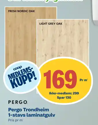 Coop Byggmix Pergo Trondheim 1-stavs laminatgulv tilbud