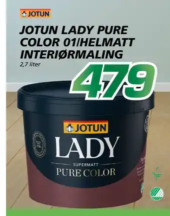Coop Byggmix JOTUN LADY PURE COLOR 01/HELMATT INTERIØRMALING tilbud