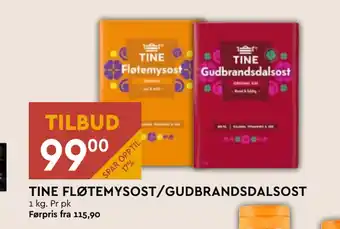 Coop Mega TINE FLØTEMYSOST/GUDBRANDSDALSOST tilbud