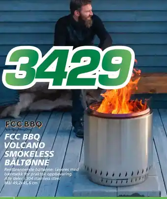 Coop Byggmix FCC BBQ VOLCANO SMOKELESS BÅLTØNNE tilbud