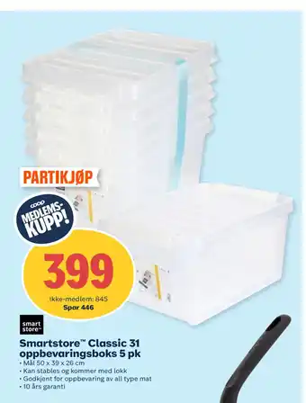 Coop Obs Smartstore Classic 31 oppbevaringsboks 5 pk tilbud