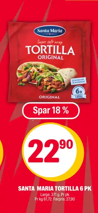 Coop Extra SANTA MARIA TORTILLA 6 PK tilbud