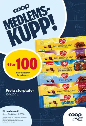 Matkroken Freia storplater tilbud