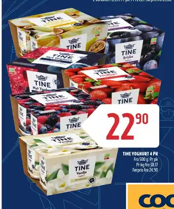 Coop Prix TINE YOGHURT 4 PK tilbud