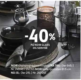 Bohus 40% PÅ NOIR GLASS OG SERVISE tilbud