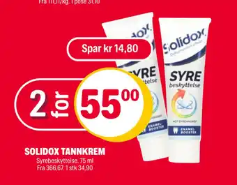 Coop Extra SOLIDOX TANNKREM tilbud