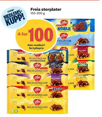 Coop Marked Freia storplater tilbud