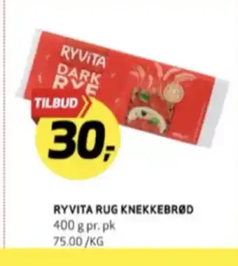 Bunnpris Ryvita dark rye knekkebrød tilbud