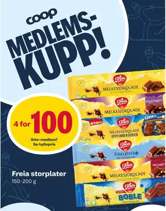 Coop Marked Melkesjokolade sjokoladeplate tilbud