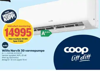 Coop Obs Wilfa varmepumpe tilbud