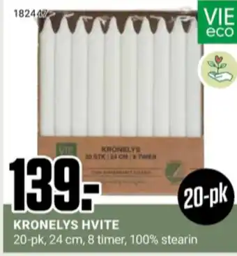 Europris Vie eco kronelys tilbud