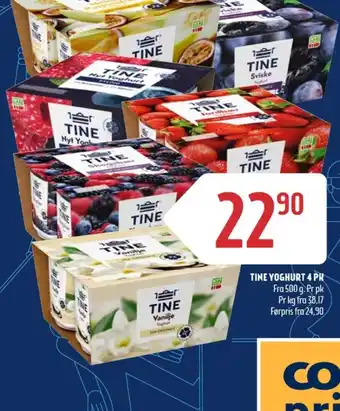 Coop Prix Nyt yoghurt blåbær & bringebær yoghurt tilbud