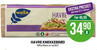 Kiwi Wasa havre knekkebrød tilbud