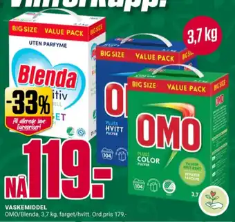 Europris Omo vaskepulver tilbud