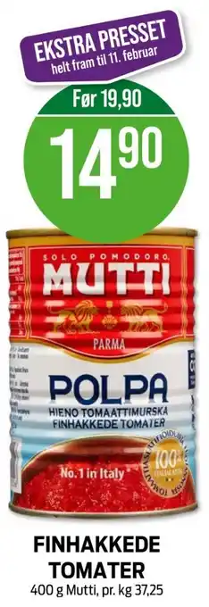 Kiwi Mutti tomater hakkede tilbud