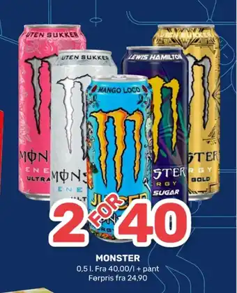 Matkroken Monster energy energidrikk tilbud