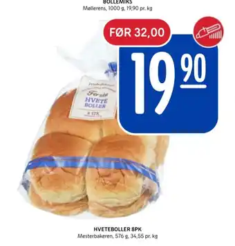 Rema 1000 Mesterbakeren hvete boller tilbud