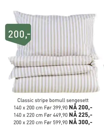 Kid Interiør Classic stripe bomull sengesett tilbud