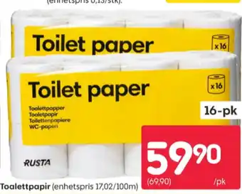 Rusta Rusta toalettpapir tilbud