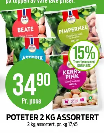 Kiwi Gartner poteter tilbud