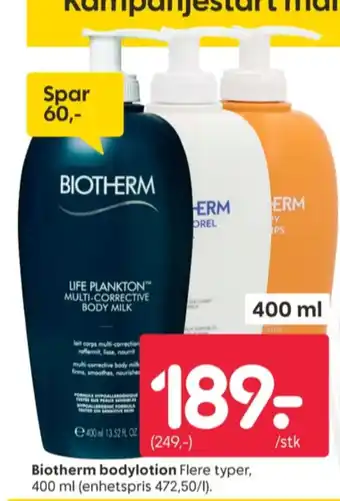 Rusta Biotherm bodylotion tilbud