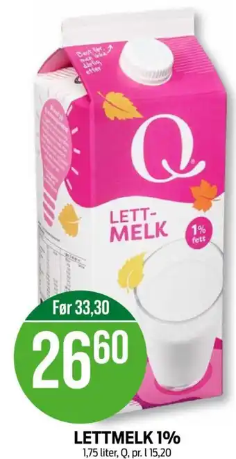 Kiwi LETTMELK 1% tilbud