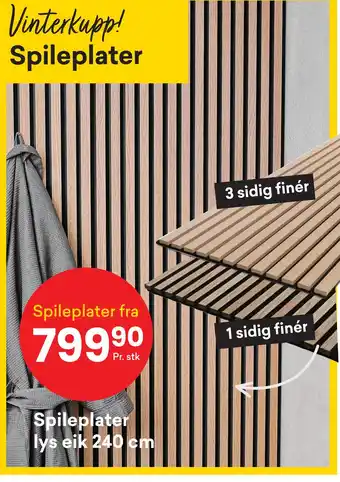 Right Price Tiles Spileplater lys eik 240 cm tilbud