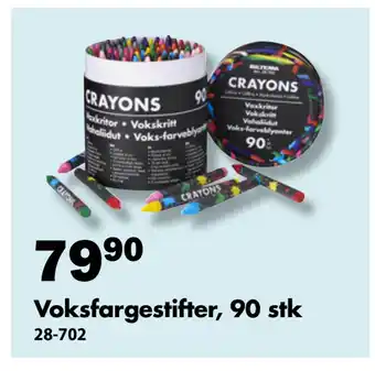 Biltema Voksfargestifter, 90 stk tilbud