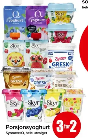 Spar Porsjonsyoghurt tilbud